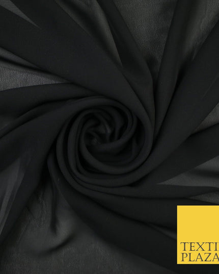 70 COLOURS Plain Dyed Chiffon Fine Soft Georgette Sheer Dress Fabric 57" Wide