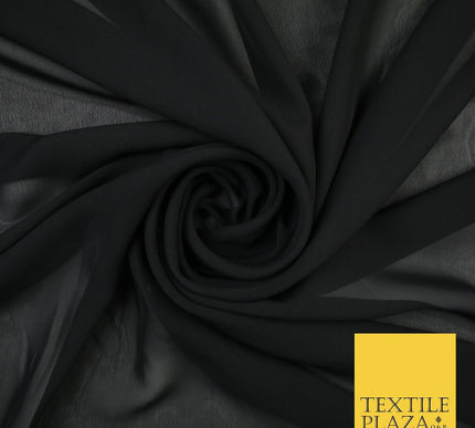 70 COLOURS Plain Dyed Chiffon Fine Soft Georgette Sheer Dress Fabric 57" Wide