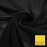 70 COLOURS Plain Dyed Chiffon Fine Soft Georgette Sheer Dress Fabric 57" Wide