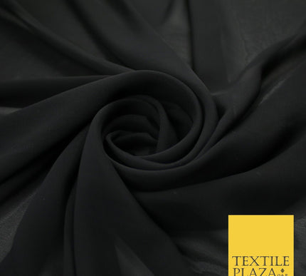 70 COLOURS Plain Dyed Chiffon Fine Soft Georgette Sheer Dress Fabric 57" Wide