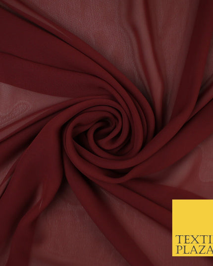 70 COLOURS Plain Dyed Chiffon Fine Soft Georgette Sheer Dress Fabric 57" Wide