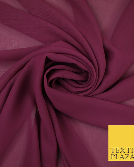 70 COLOURS Plain Dyed Chiffon Fine Soft Georgette Sheer Dress Fabric 57" Wide