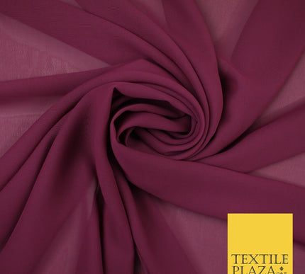 70 COLOURS Plain Dyed Chiffon Fine Soft Georgette Sheer Dress Fabric 57" Wide