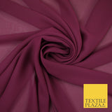 70 COLOURS Plain Dyed Chiffon Fine Soft Georgette Sheer Dress Fabric 57" Wide
