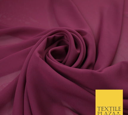 70 COLOURS Plain Dyed Chiffon Fine Soft Georgette Sheer Dress Fabric 57" Wide