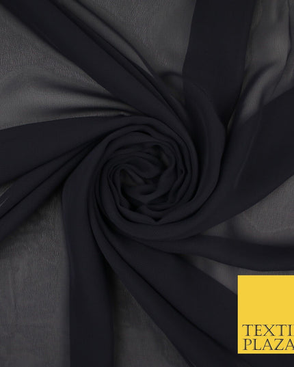 70 COLOURS Plain Dyed Chiffon Fine Soft Georgette Sheer Dress Fabric 57" Wide