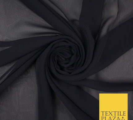 70 COLOURS Plain Dyed Chiffon Fine Soft Georgette Sheer Dress Fabric 57" Wide