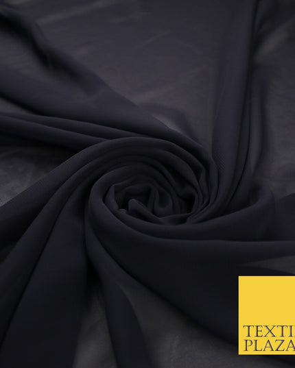 70 COLOURS Plain Dyed Chiffon Fine Soft Georgette Sheer Dress Fabric 57" Wide