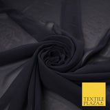 70 COLOURS Plain Dyed Chiffon Fine Soft Georgette Sheer Dress Fabric 57" Wide