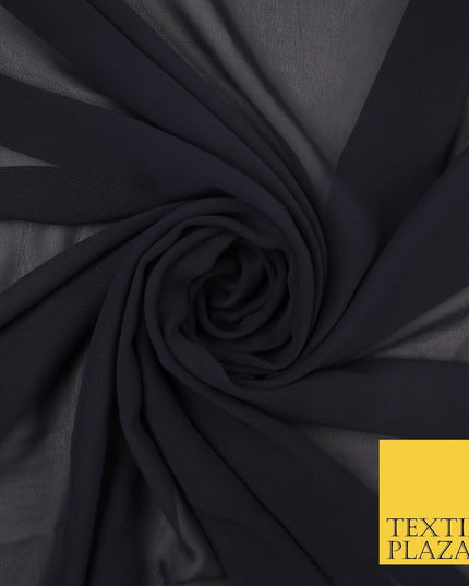 70 COLOURS Plain Dyed Chiffon Fine Soft Georgette Sheer Dress Fabric 57" Wide