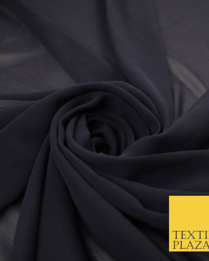 70 COLOURS Plain Dyed Chiffon Fine Soft Georgette Sheer Dress Fabric 57" Wide