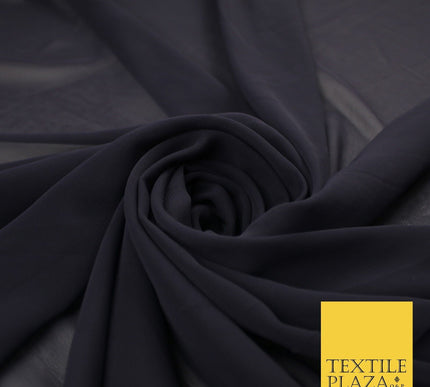 70 COLOURS Plain Dyed Chiffon Fine Soft Georgette Sheer Dress Fabric 57" Wide