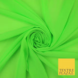70 COLOURS Plain Dyed Chiffon Fine Soft Georgette Sheer Dress Fabric 57" Wide