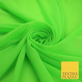 70 COLOURS Plain Dyed Chiffon Fine Soft Georgette Sheer Dress Fabric 57" Wide