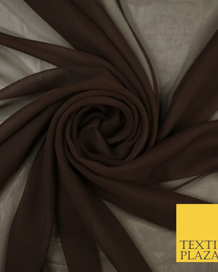 70 COLOURS Plain Dyed Chiffon Fine Soft Georgette Sheer Dress Fabric 57" Wide