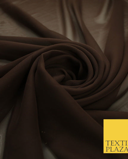 70 COLOURS Plain Dyed Chiffon Fine Soft Georgette Sheer Dress Fabric 57" Wide