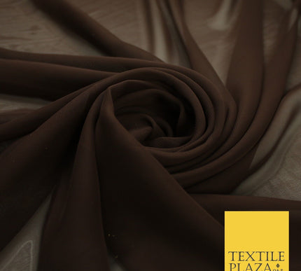 70 COLOURS Plain Dyed Chiffon Fine Soft Georgette Sheer Dress Fabric 57" Wide