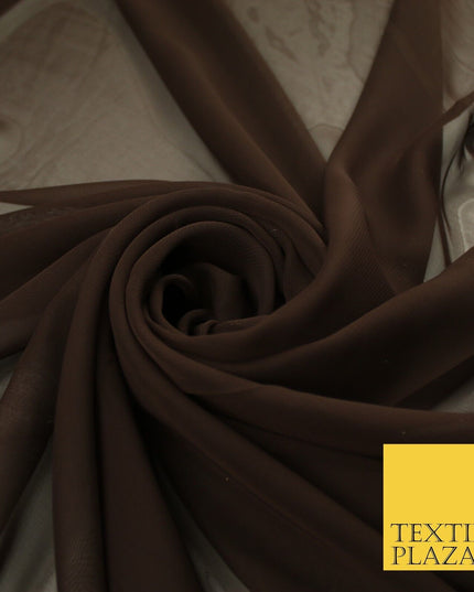 70 COLOURS Plain Dyed Chiffon Fine Soft Georgette Sheer Dress Fabric 57" Wide