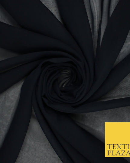 70 COLOURS Plain Dyed Chiffon Fine Soft Georgette Sheer Dress Fabric 57" Wide