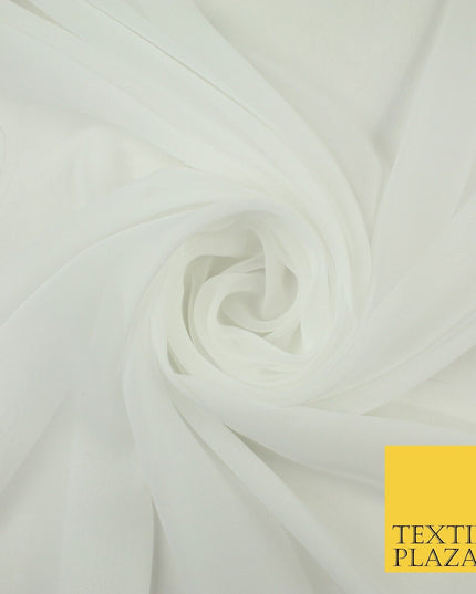 70 COLOURS Plain Dyed Chiffon Fine Soft Georgette Sheer Dress Fabric 57" Wide