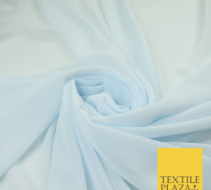 70 COLOURS Plain Dyed Chiffon Fine Soft Georgette Sheer Dress Fabric 57" Wide