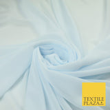 70 COLOURS Plain Dyed Chiffon Fine Soft Georgette Sheer Dress Fabric 57" Wide
