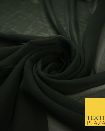 70 COLOURS Plain Dyed Chiffon Fine Soft Georgette Sheer Dress Fabric 57" Wide