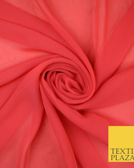 70 COLOURS Plain Dyed Chiffon Fine Soft Georgette Sheer Dress Fabric 57" Wide