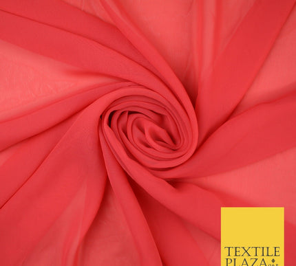 70 COLOURS Plain Dyed Chiffon Fine Soft Georgette Sheer Dress Fabric 57" Wide