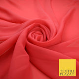 70 COLOURS Plain Dyed Chiffon Fine Soft Georgette Sheer Dress Fabric 57" Wide