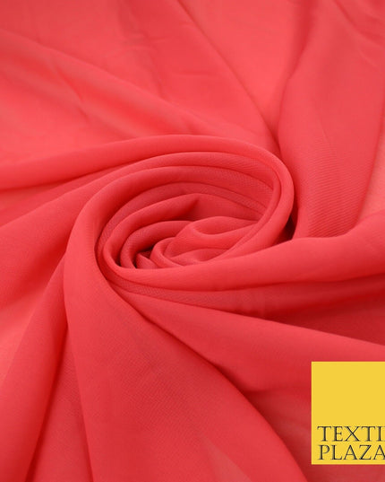 70 COLOURS Plain Dyed Chiffon Fine Soft Georgette Sheer Dress Fabric 57" Wide