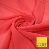 70 COLOURS Plain Dyed Chiffon Fine Soft Georgette Sheer Dress Fabric 57" Wide