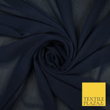 70 COLOURS Plain Dyed Chiffon Fine Soft Georgette Sheer Dress Fabric 57" Wide