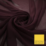 70 COLOURS Plain Dyed Chiffon Fine Soft Georgette Sheer Dress Fabric 57" Wide