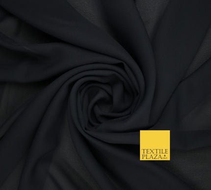 70 COLOURS Plain Dyed Chiffon Fine Soft Georgette Sheer Dress Fabric 57" Wide