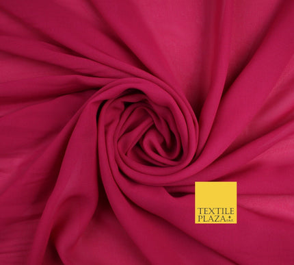 70 COLOURS Plain Dyed Chiffon Fine Soft Georgette Sheer Dress Fabric 57" Wide