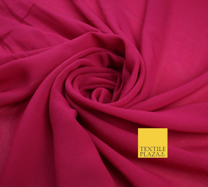 70 COLOURS Plain Dyed Chiffon Fine Soft Georgette Sheer Dress Fabric 57" Wide
