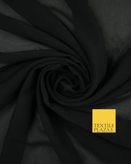 70 COLOURS Plain Dyed Chiffon Fine Soft Georgette Sheer Dress Fabric 57" Wide