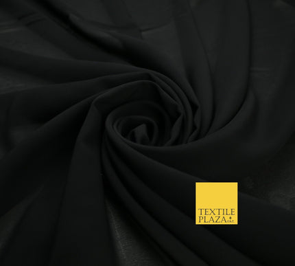 70 COLOURS Plain Dyed Chiffon Fine Soft Georgette Sheer Dress Fabric 57" Wide