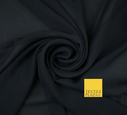 70 COLOURS Plain Dyed Chiffon Fine Soft Georgette Sheer Dress Fabric 57" Wide