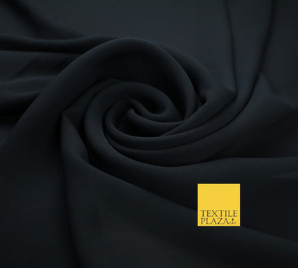 70 COLOURS Plain Dyed Chiffon Fine Soft Georgette Sheer Dress Fabric 57" Wide