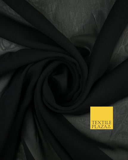 70 COLOURS Plain Dyed Chiffon Fine Soft Georgette Sheer Dress Fabric 57" Wide