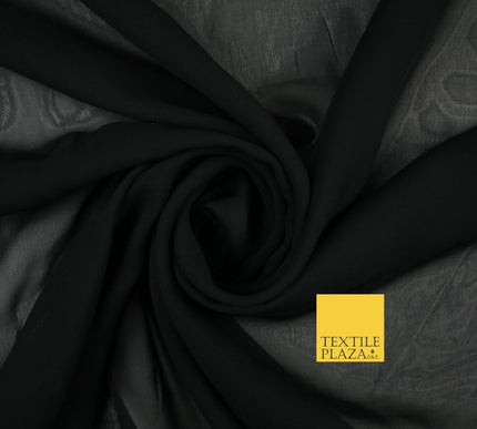 70 COLOURS Plain Dyed Chiffon Fine Soft Georgette Sheer Dress Fabric 57" Wide