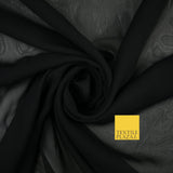 70 COLOURS Plain Dyed Chiffon Fine Soft Georgette Sheer Dress Fabric 57" Wide