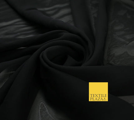 70 COLOURS Plain Dyed Chiffon Fine Soft Georgette Sheer Dress Fabric 57" Wide