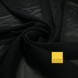 70 COLOURS Plain Dyed Chiffon Fine Soft Georgette Sheer Dress Fabric 57" Wide