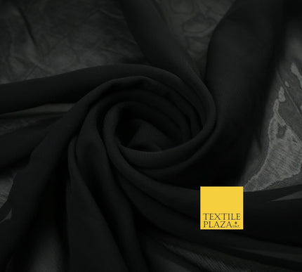 70 COLOURS Plain Dyed Chiffon Fine Soft Georgette Sheer Dress Fabric 57" Wide