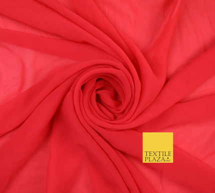 70 COLOURS Plain Dyed Chiffon Fine Soft Georgette Sheer Dress Fabric 57" Wide