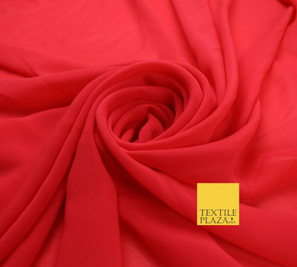 70 COLOURS Plain Dyed Chiffon Fine Soft Georgette Sheer Dress Fabric 57" Wide