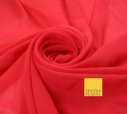 70 COLOURS Plain Dyed Chiffon Fine Soft Georgette Sheer Dress Fabric 57" Wide